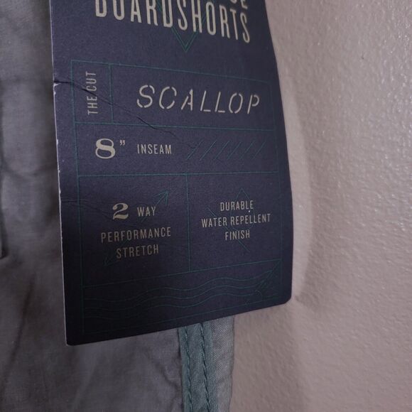 United By Blue Boardshorts Mens 36" Kingfisher Scallop Gray Organic Cotton Blend - Picture 10 of 11